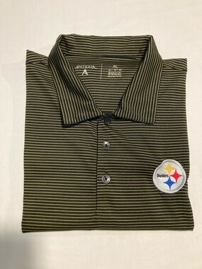 Steelers Antigua Striped Polo (R45)
